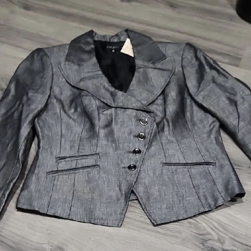 Nine West Metallic Silver Blazer
